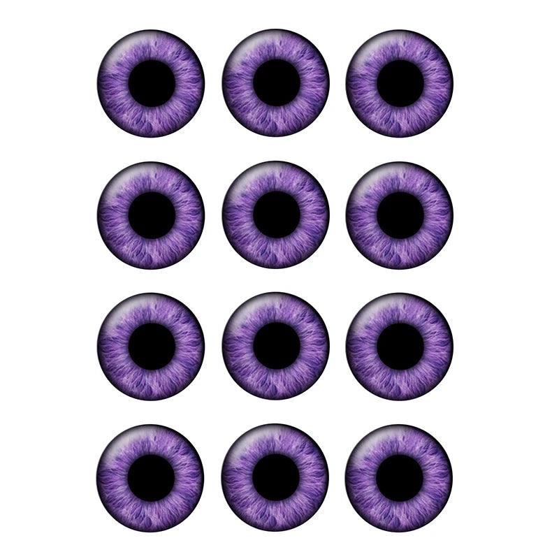 24pcs/bag 14mm Purple Pupil Eyes Chips Suitable for Blythe Doll Glass Cabochons DIY Accessories Bulk Items Wholesale H216