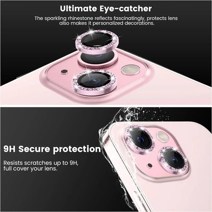 Glitter Camera Lens Protector Cover for iPhone 16 15 Pro Max 13 11 Pro 14 15 Plus 12 Mini Tempered Glass Protection Accessories