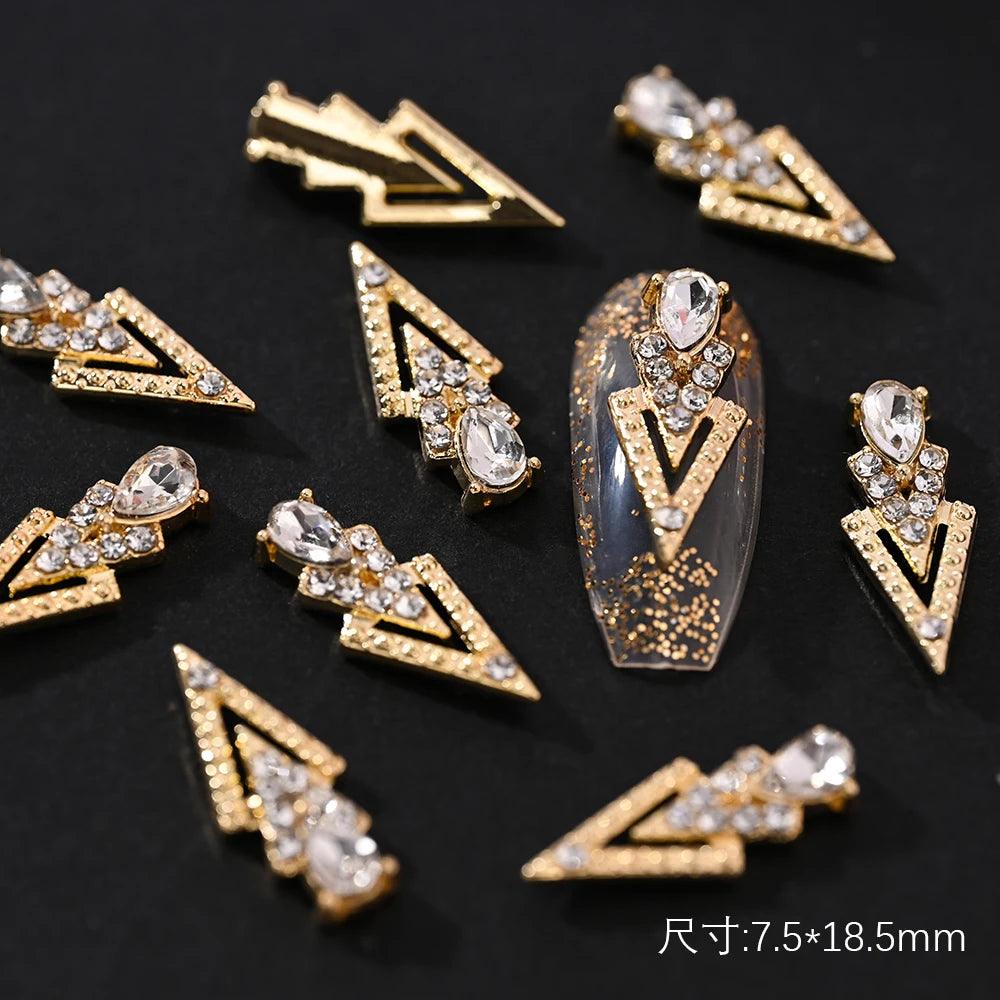 10/20Pcs Classic Full Glitter Rhinestones 3D Cross Nail Charms Luxury Alloy Nail Art Jewelry Manicure Accessories Nail Parts #JE