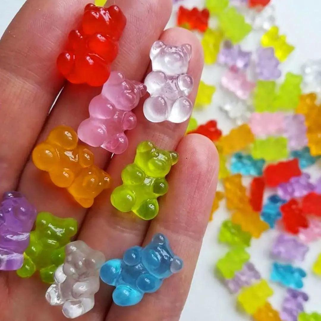 50Pcs Jelly Bear Nail Charms Resin Flatbacks Candy Bear Decoration Kawaii Gummy Bears DIY Bears Manicure Supplie DIY Accessorie - HighGloss Shop