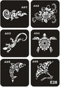 Reusable Henna Tattoo Stencils Totem Rose Slogan Wolf Airbrush Glitter Tattoo Stencil Templates for Arm Wrist Body Painting Art