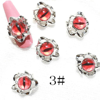 3D Halloween Evil Eye Design Nail Charm Fashionable Mixed Color Eyes Decorations Gems Glitter Acrylic DIY Shinning Jewelry