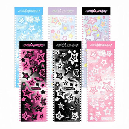 Korean Style Cute Journal stickers Hot KPOP Toploader Decoration Scrapbooking Material Kawaii Star Holographic Deco Seal