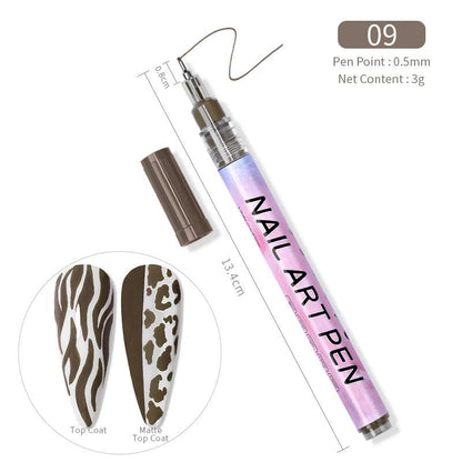 Nail Art Drawing Graffiti Pen Waterproof Painting Liner Brush DIY 3D Abstract Lines Fine Details Flower Leaf Nail Manicure Tools