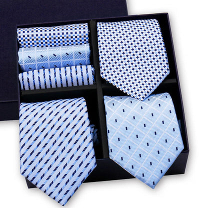 Luxury Men's Tie 3 Sets In Gift Box Paisley Striped Necktie Handkerchief For Men Gravata Wedding Formal Clothing Accessories