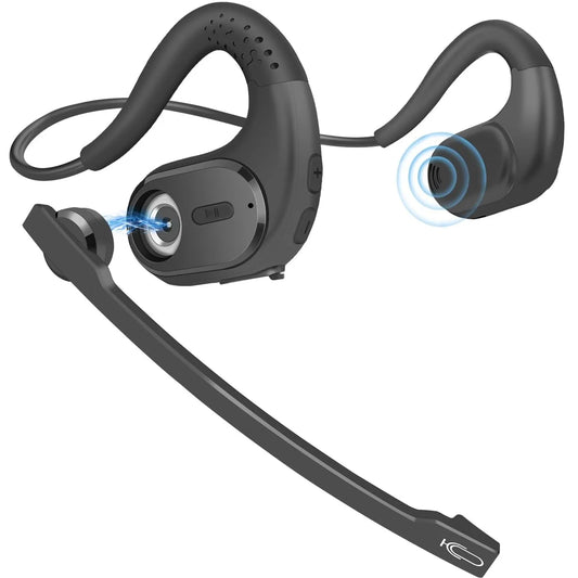 Open Ear Headphones Bluetooth 5.3 Air Conduction Wireless Earphones Sport Earbuds with Removable Mic,Gym Noise Reduction Headset