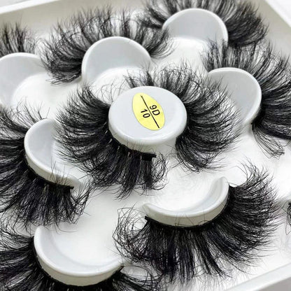 5 Pairs 25mm 3D Mink Eyelashes Bulk Russian roll Fluffy Natural False Eyelash Dramatic Mink lashes Makeup tools Wholesale lashse