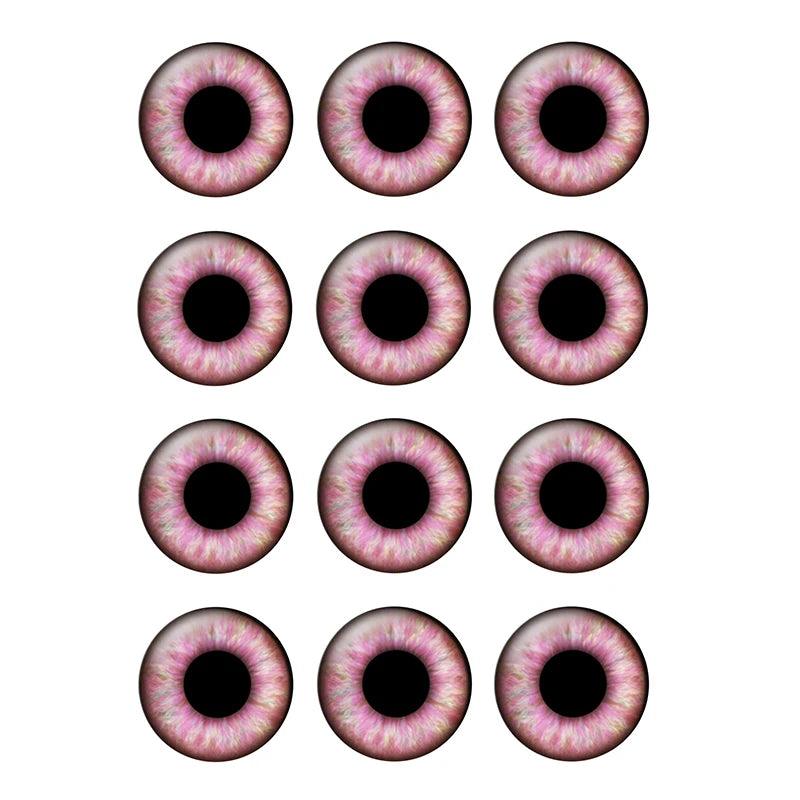 24pcs/bag 14mm Purple Pupil Eyes Chips Suitable for Blythe Doll Glass Cabochons DIY Accessories Bulk Items Wholesale H216