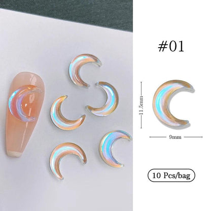 1Bag 3D Heart Nail Rhinestones Water ripple flat bottom love Charms Crystal Nail Art Decorations Gem Kawaii Resin Nails Gems