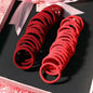 50PCS/Set 5CM Solid Color Cotton Hair Ties For Women Hairbands Elastic Rubber Bands Seamless Link Rope Hair Accessories