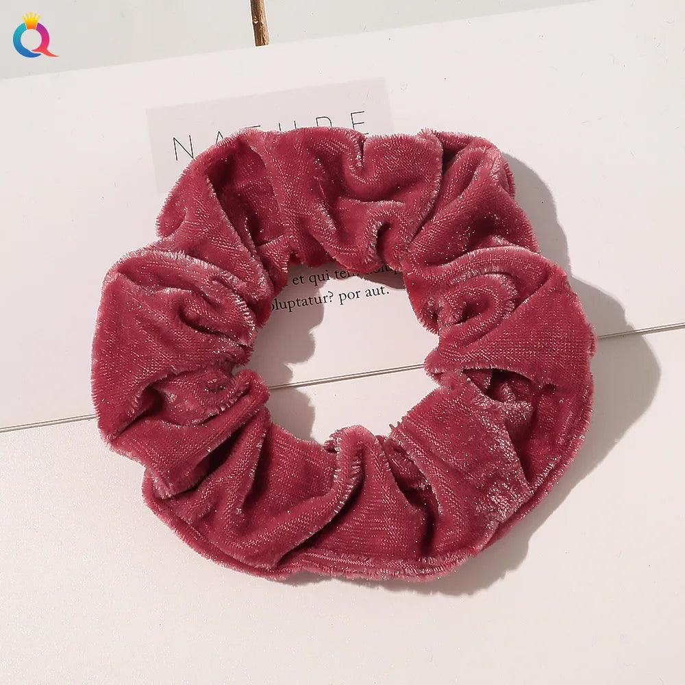 Winter Warm Soft Hair Scrunchies for Women Girls Cute Velvet Elastic Hair Band Multicolor Rubber Band Hair Loop Hair Accessories