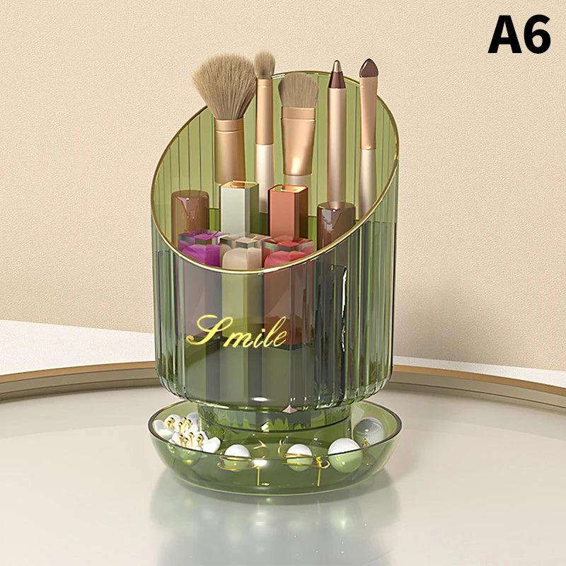 360° Rotating Makeup Brush Holder Luxury Cosmetic Organizer Lipstick Eyebrow Pencil Holder Eye Shadow Storage Box