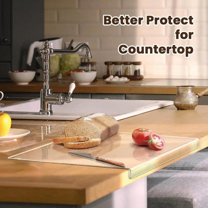 Acrylic Anti-slip Transparent Cutting Board with Lip for Kitchen Counter Countertop Protector Home Restaurant kitchen gadgets - HighGloss Shop