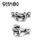 REAMOR Gothic U Shaped Hoop Earrings Women Men Stainless steel X Symbol Piercing Clip On Earrings Punk Trendy Jewelry Gift 1 Set - HighGloss Shop