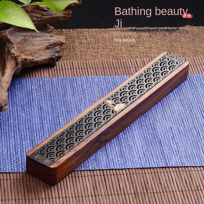 Creative Retro Black Home Office Wooden Incense Holder Incense Burner Traditional Chinese Type Wood Handmade Carving Censer Box - HighGloss Shop