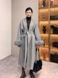 High End Double-sided Wool Strapping Real Wool Fur Coat Women's Removable Cuffs Fox Fur Temperament Cashmere Short Jacket