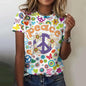 2024 New Style Women Peace Print Oversized T-Shirt Summer Women Clothing  Big Size Tees Short Sleeve Female Cheap Shirt