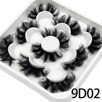 5 Pairs 25mm 3D Mink Eyelashes Bulk Russian roll Fluffy Natural False Eyelash Dramatic Mink lashes Makeup tools Wholesale lashse