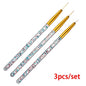 3Pcs Acrylic Nail Brush Set #8/10/14 Professional Acrylic Powder Extension Nail Brushes Nail Art 3D Carving Manicure Salon Tools