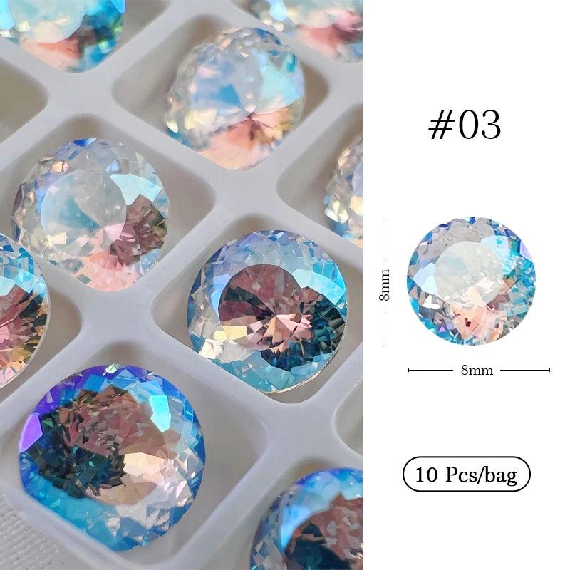 1Bag 3D Heart Nail Rhinestones Water ripple flat bottom love Charms Crystal Nail Art Decorations Gem Kawaii Resin Nails Gems