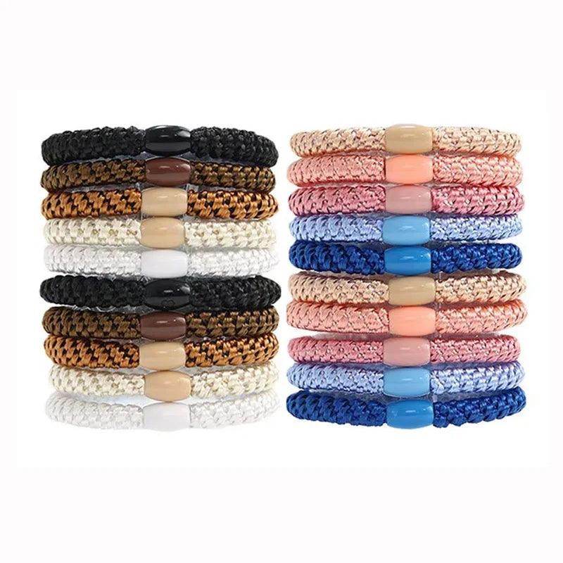 5pc Korean Beauty Good Elasticity Hair Ties Rings Rope Scrunchies for Women Girls Child Daily Holiday Gift Hair Accessories