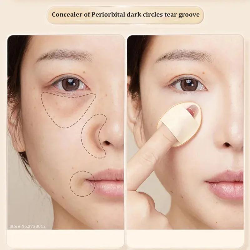 5/10Pcs Mini Finger Puff Foundation Powder Detail Makeup Sponge Puff Face Concealer Cream Blend Cosmetic Accessories Makeup Tool