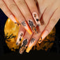 24P/Set Halloween Fake Nails Art Ghost Face Pumpkin Spooky Designer Girls Party Press on Nail Tips Wearable Stick on Nails False