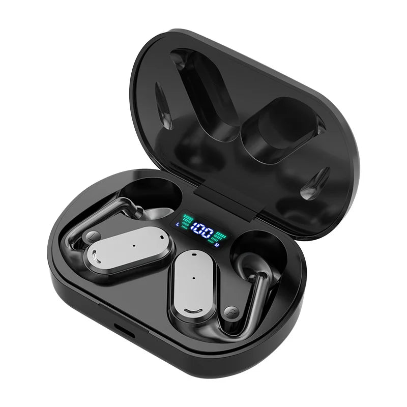 Open-Ear True Wireless Bluetooth Headphones with Mic,Sport Earbuds with Earhooks,36HRS Playtime,Compatible with iPhone & Android