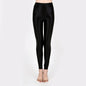 Hot Sale Women'S Shiny Leggings Women'S Solid Color Seamless Skinny Thin Full Ankle Length Leggings Stretch Pants Trousers