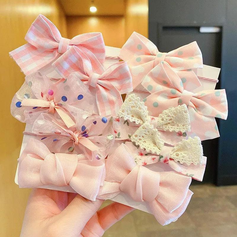 1Set Big Bow Flower Elastic Hairbands Children Girls Sweet Hair Ties Fashion Headbands Hair Accessories Rubber Band For Kid