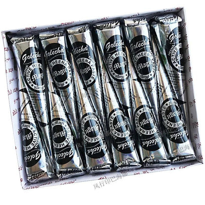 1PC Natural Temporary Flash Tattoo Paste 25g Black Henna Body Paint Arts Disposable Cones Tattoo Cream Indian Wedding