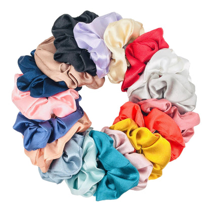 5/1pc Accessoires Women Girls Silky Satin Hair Scrunchies Solid Stretch Elastic Simple Elegant Rubber Band Ponytail Tie low cost