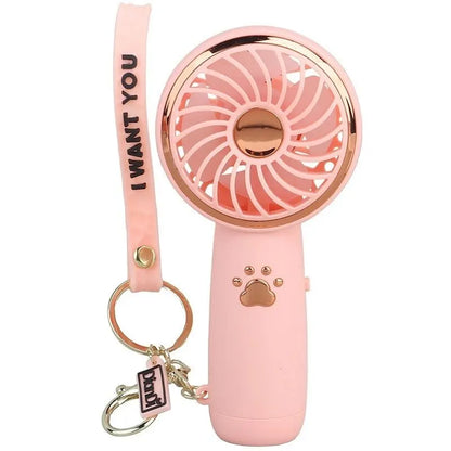 2024 Summer New Mini Mini Fan Cute Cartoon Portable Charging USB Handheld Fan Student Outdoor Fan