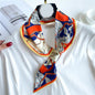 2023 New Luxury Brand Skinny Neckerchief Scarf For Women Satin Silk Ribbons Bandana Ladies Neck Tie Wrist Wrap Shawl Echarpe