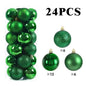 24/pcs 8CM Christmas Ball Ornaments Set Painted Plastics Christmas Tree Pendant Decoration Christmas Decoration Accessories