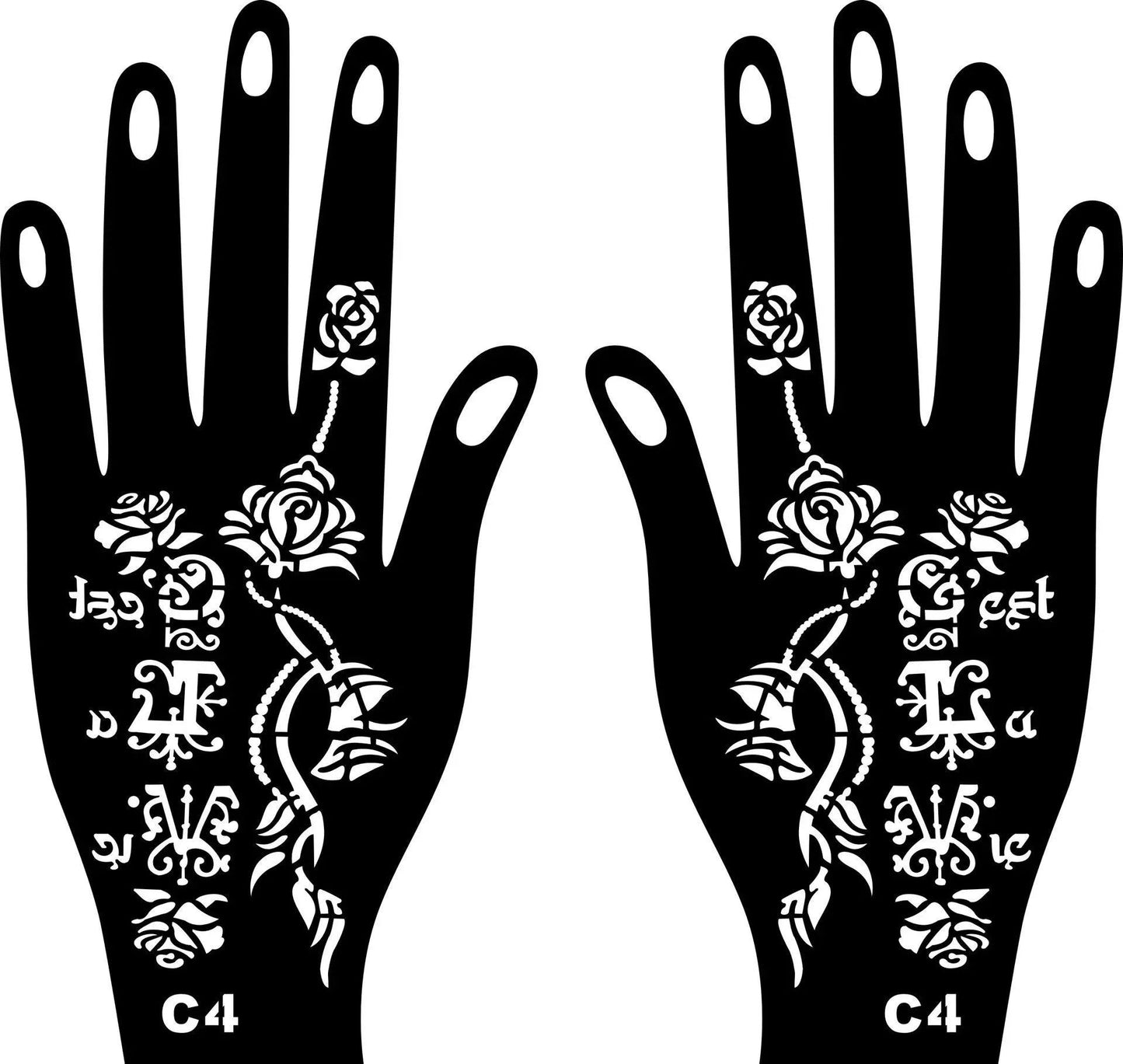 2024 New Professional Henna Stencil Temporary Hand Tattoo Body Art Sticker Template Wedding Tool Flower Tattoo Stencil