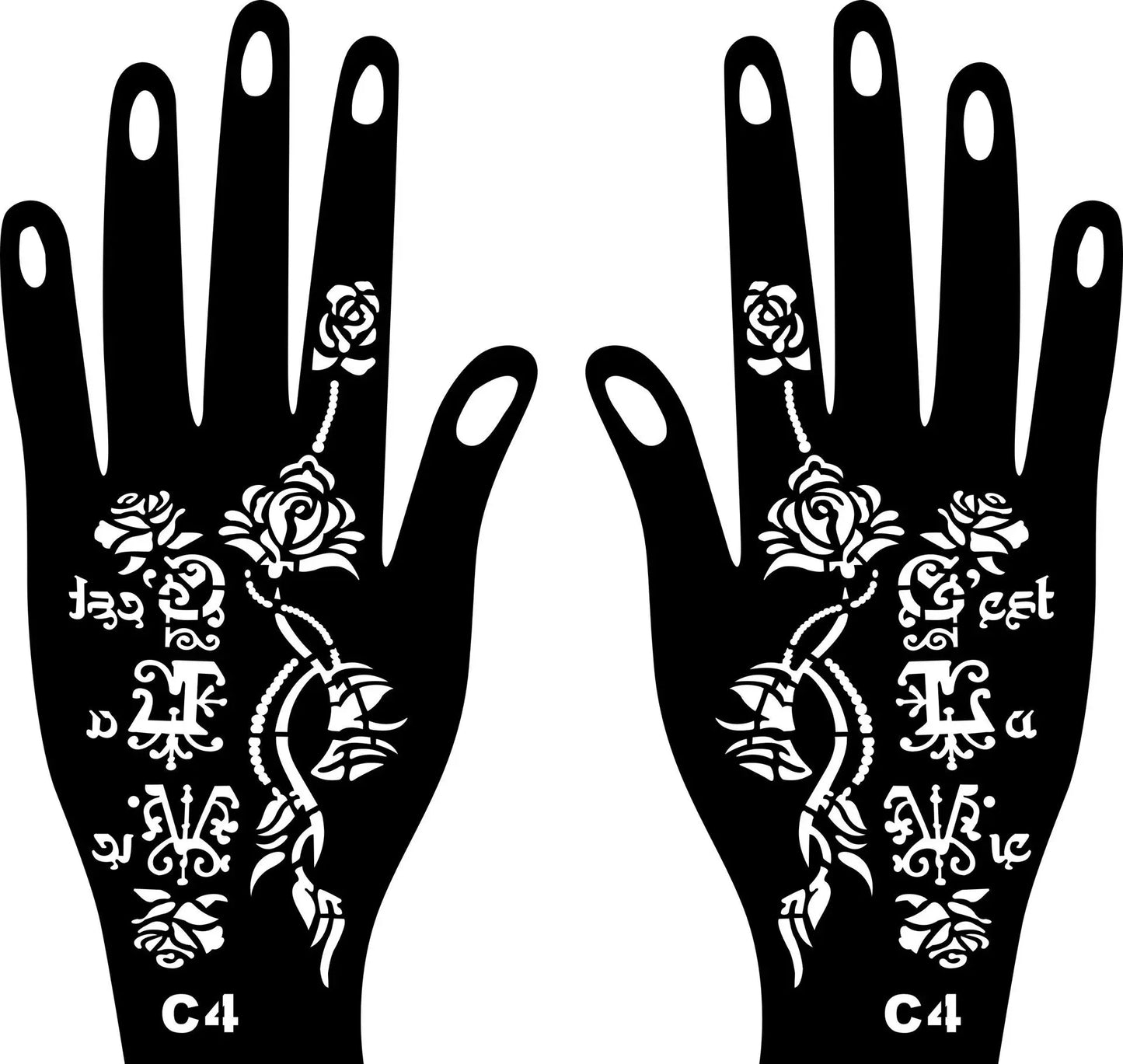 2024 New Professional Henna Stencil Temporary Hand Tattoo Body Art Sticker Template Wedding Tool Flower Tattoo Stencil