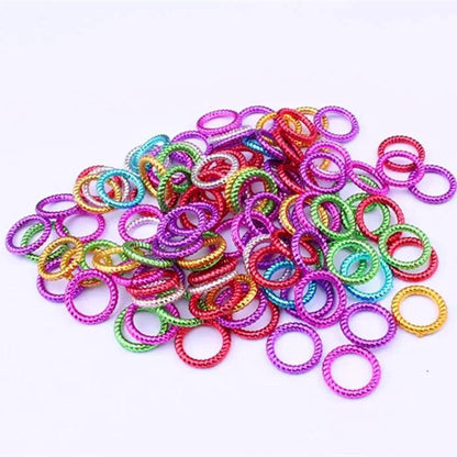 50pcs/set Hair Styling Tools Personalized Ponytail Braided Hair Ring Hip-hop Headdress Women Dirty Braid Beading DIY Accessories