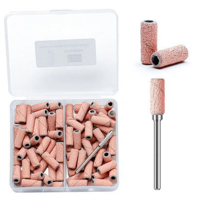 80pcs Pink 3mm Mini Nail Sanding Bands Set Pedicure Tools Electric Drill Burr 120# 180# 240# Pedicure Polishing Accessories