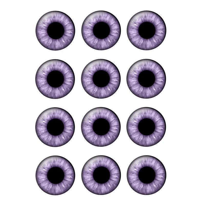 24pcs/bag 14mm Purple Pupil Eyes Chips Suitable for Blythe Doll Glass Cabochons DIY Accessories Bulk Items Wholesale H216