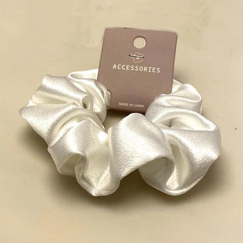 2023 Fashion Satin Scrunchie Women Silk Hair Tie Elastic Hair Bands Girls black Hairbands Hair Rope Crunchie For Hair Accessorie