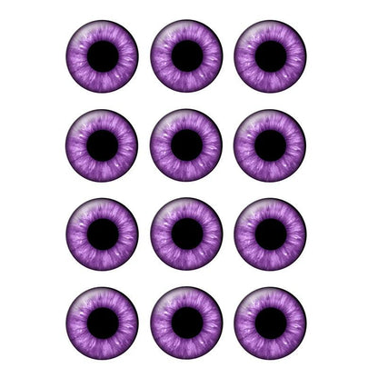 24pcs/bag 14mm Purple Pupil Eyes Chips Suitable for Blythe Doll Glass Cabochons DIY Accessories Bulk Items Wholesale H216