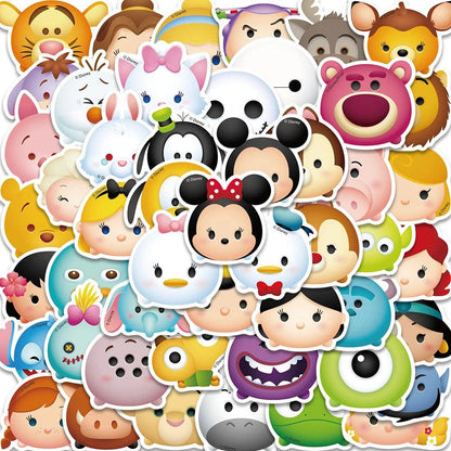 10/50/100pcs Disney Mix Cute Cartoon Micky Princess Stickers Graffiti Decal Laptop Luggage Skateboard Waterproof Sticker Kid Toy