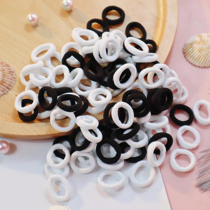 100PCS Box Mini Candy Colors Cute Girls Elastic Hair Ties Baby Small Hairbands Soft Cotton Ponytail Holder Hair Accessoires