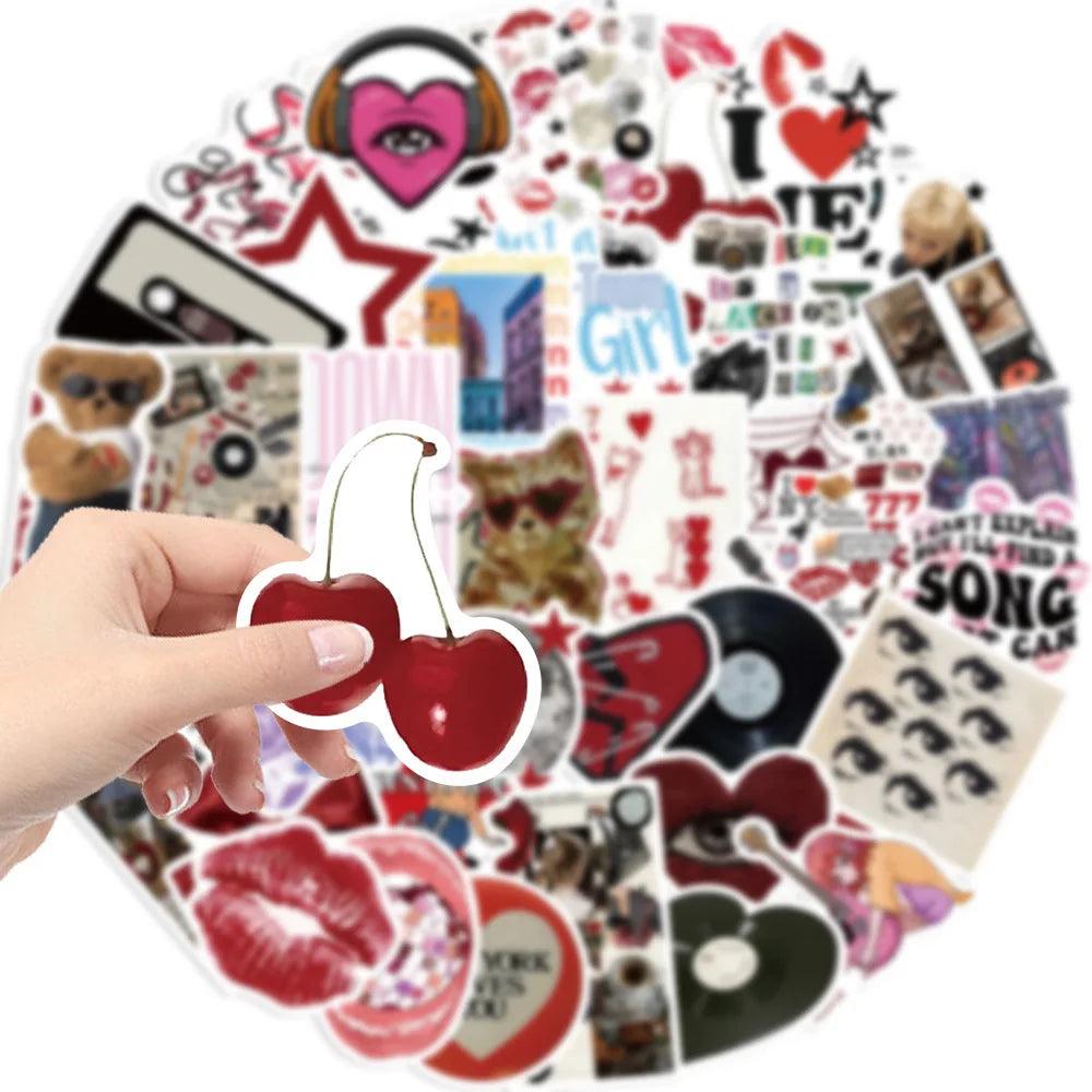 50pcs Cool Downtown Y2K Girls Stickers Aesthetic Motorcycle Fridge Phone Car Skateboard Laptop Sticker Decal Classic Kids Toy