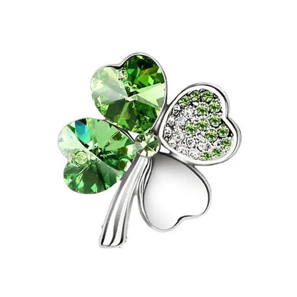 Crystal four leaf clover Brooch romantic fashion jewelry accessories charm girl lover gift summer birthday quality dropshipping