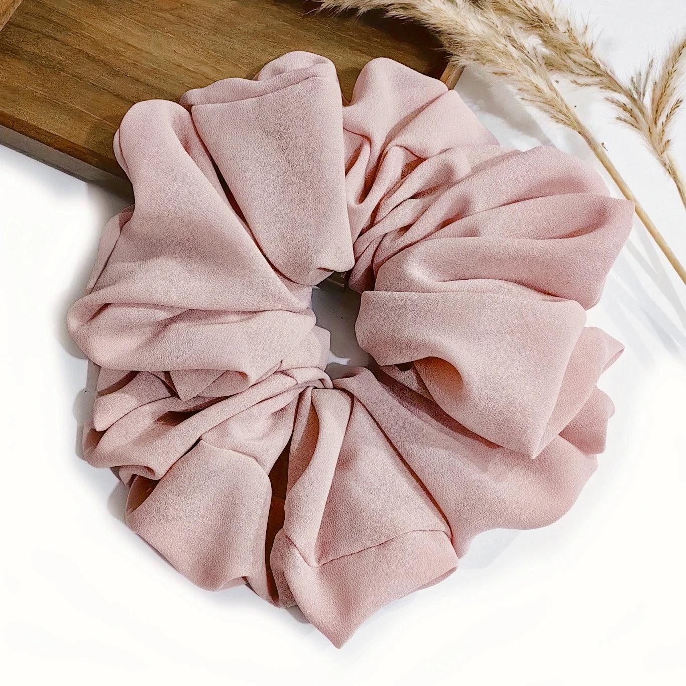 Big Size Chiffon Scrunchies For Muslim Women Custom Elastic Volumizing Oversized Neat stitching Malaysian Bunch Hair Tie