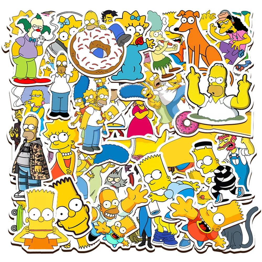 10/30/50PCS The Simpsons Cartoon Stickers Graffiti DIY Skateboard Laptop Luggage Motorcycle Bike PVC Waterproof Sticker Decals