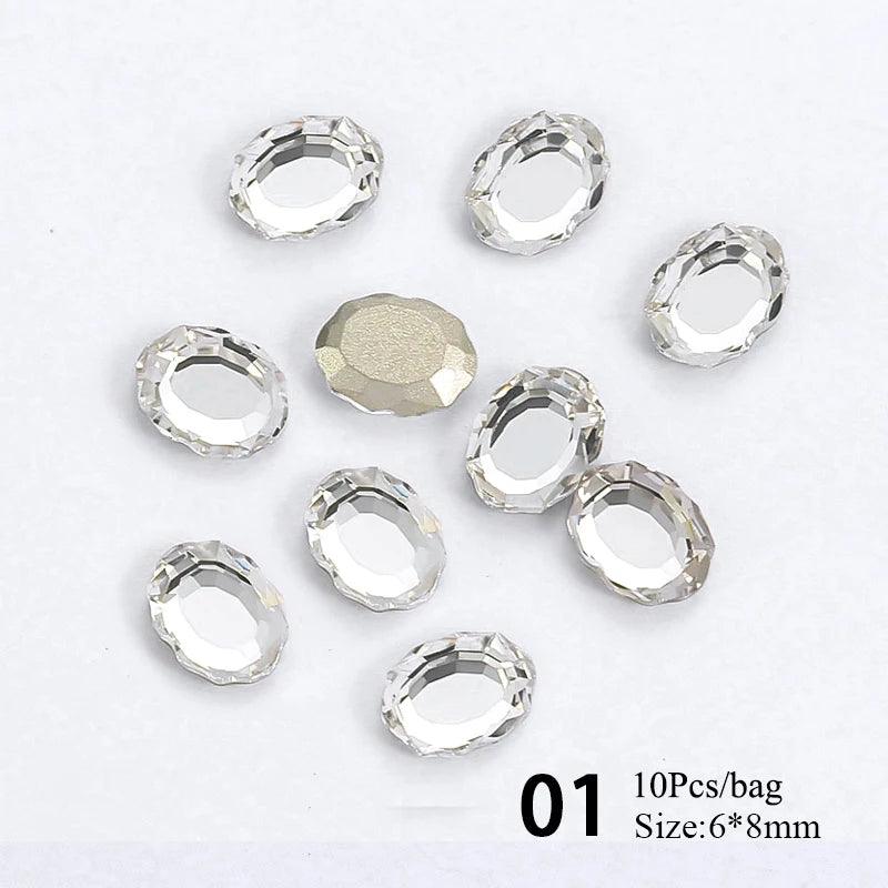 1Bag 3D Heart Nail Rhinestones Water ripple flat bottom love Charms Crystal Nail Art Decorations Gem Kawaii Resin Nails Gems