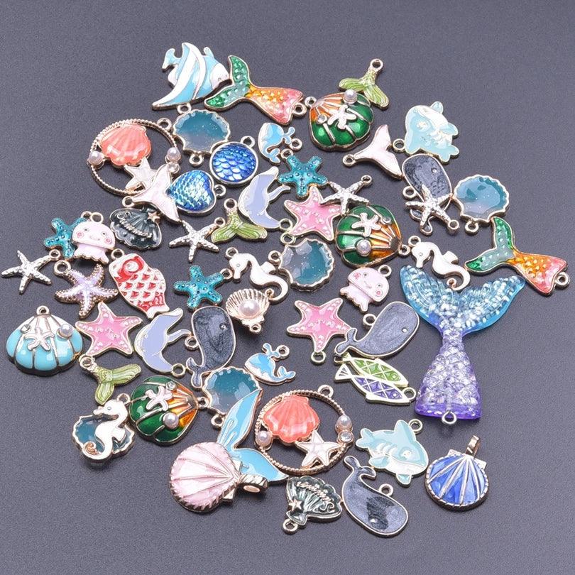 New Kawaii 10PCS/Lot Bulk Random Mix 4 Color Dripping Oil Alloy Pendant Enamel Charms For Jewelry Women DIY Handmade Accessories